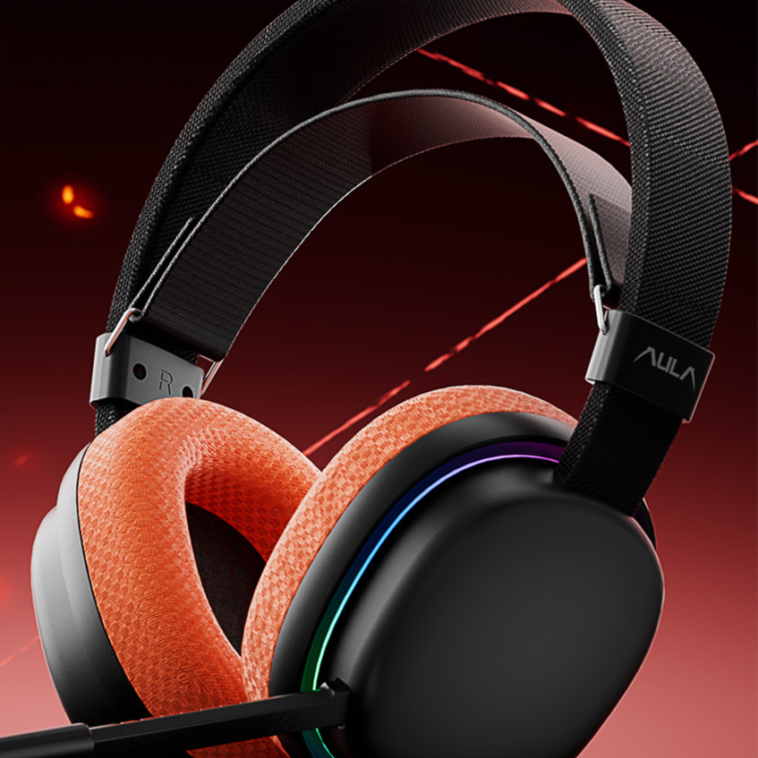 AULA G7 Pro Wireless Gaming Headset with 7.1 Surround Sound, 40mm Driver, BT5.3 Gaming Headphones with Mic, RGB, 10ms Latency, 65H Battery, PC Gaming Headset for PS5,PS4, Switch,PC,Wired Mode for Xbox
