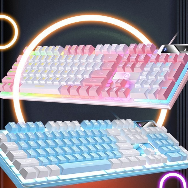 104-key formula gaming wired keyboard in vibrant colors, view 1