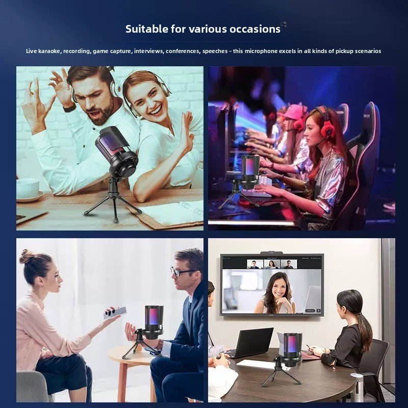 Wireless Gaming RGB Microphone For Live, view 3