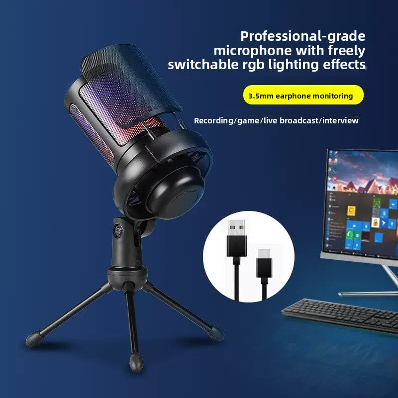 Wireless Gaming RGB Microphone For Live, view 2