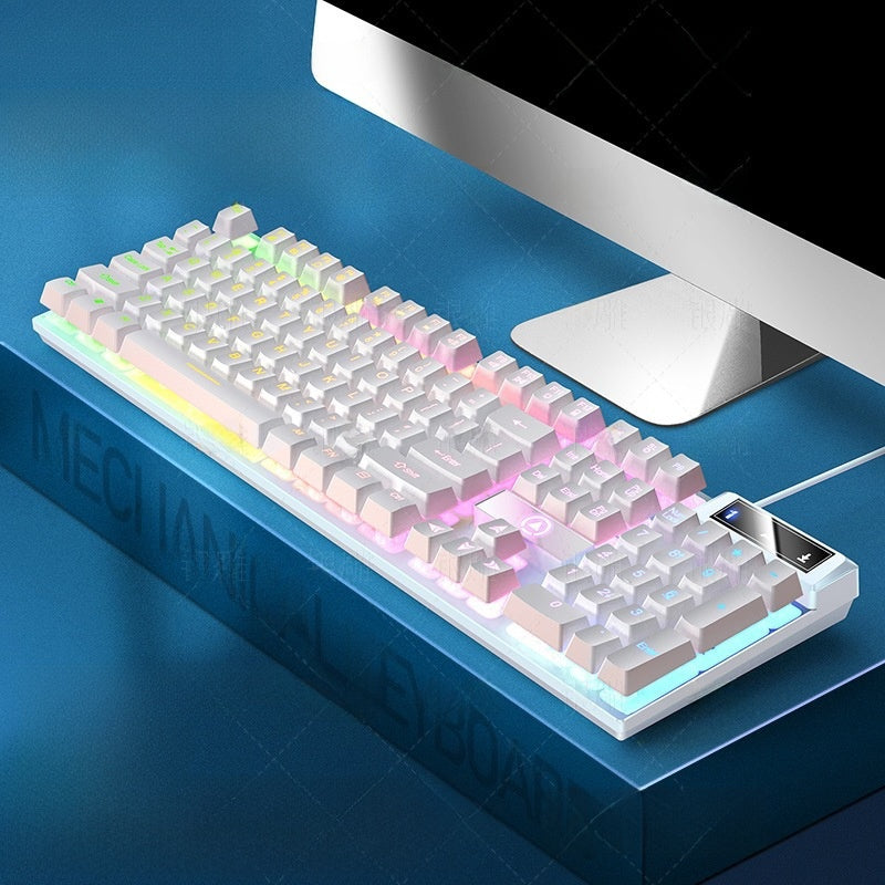 104-key formula gaming wired keyboard in vibrant colors, view 3