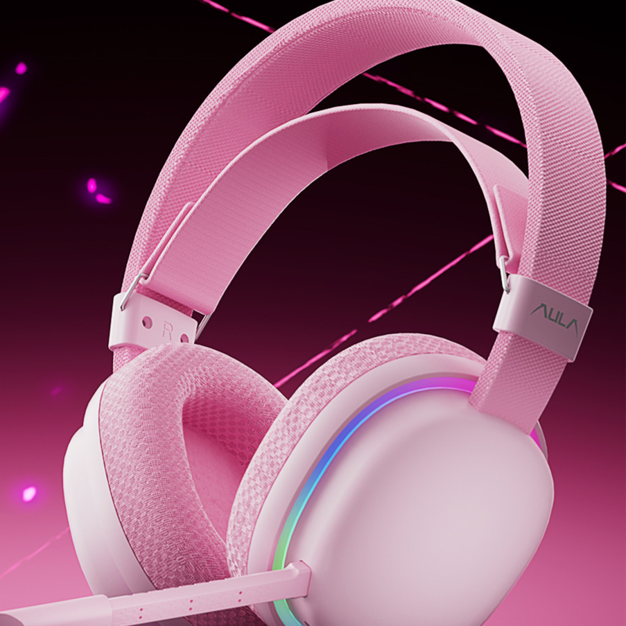AULA G7 Pro Wireless Gaming Headset with 7.1 Surround Sound, 40mm Driver, BT5.3 Gaming Headphones with Mic, RGB, 10ms Latency, 65H Battery, PC Gaming Headset for PS5,PS4, Switch,PC,Wired Mode for Xbox