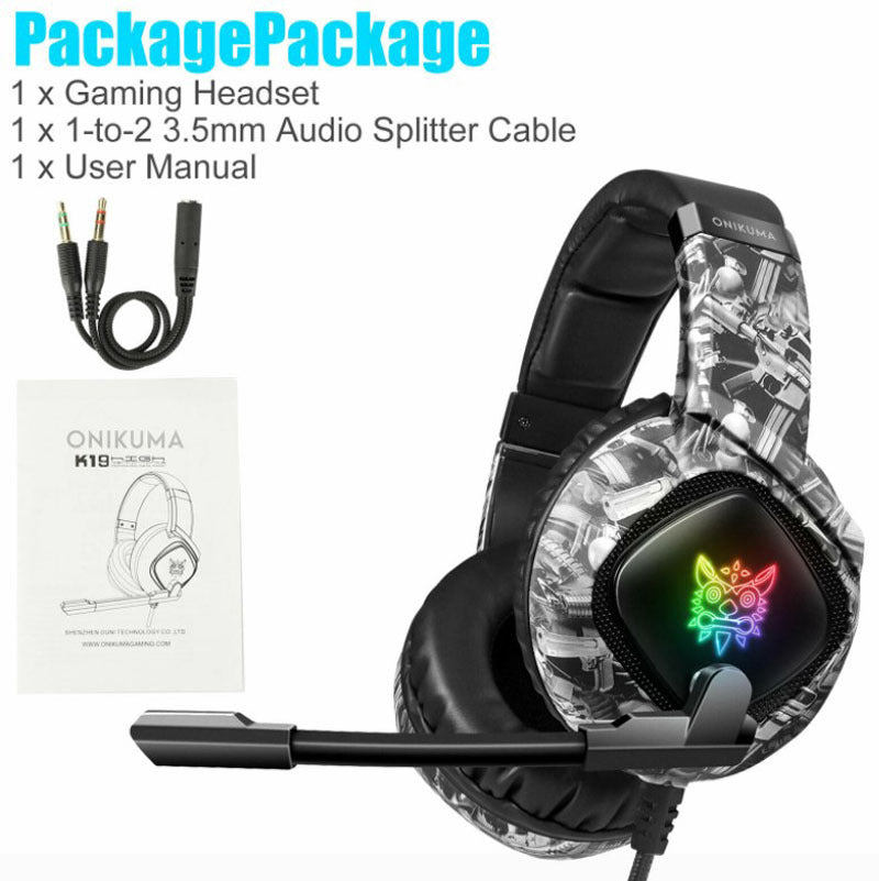 ONIKUMA K19 RGB Gaming Headset, view 1